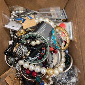 5 lbs costume jewelery for resale or craft  WEARABLE